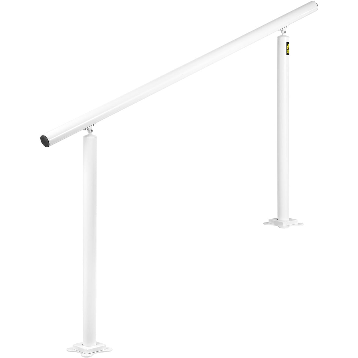 VEVOR Outdoor Stair Railing Kit, 5 FT Handrails 0-5 Steps, Adjustable Angle White Aluminum Stair Hand Rail for The Elderly, Handrails for Outdoor Steps