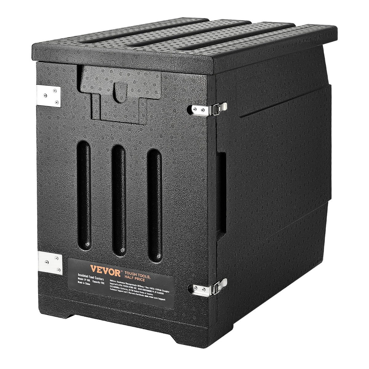 VEVOR Insulated Food Pan Carrier, 82 Qt Hot Box for Catering, LLDPE Food Box Carrier with Double Buckles, Front Loading Food Warmer for Restaurant, Canteen, etc.