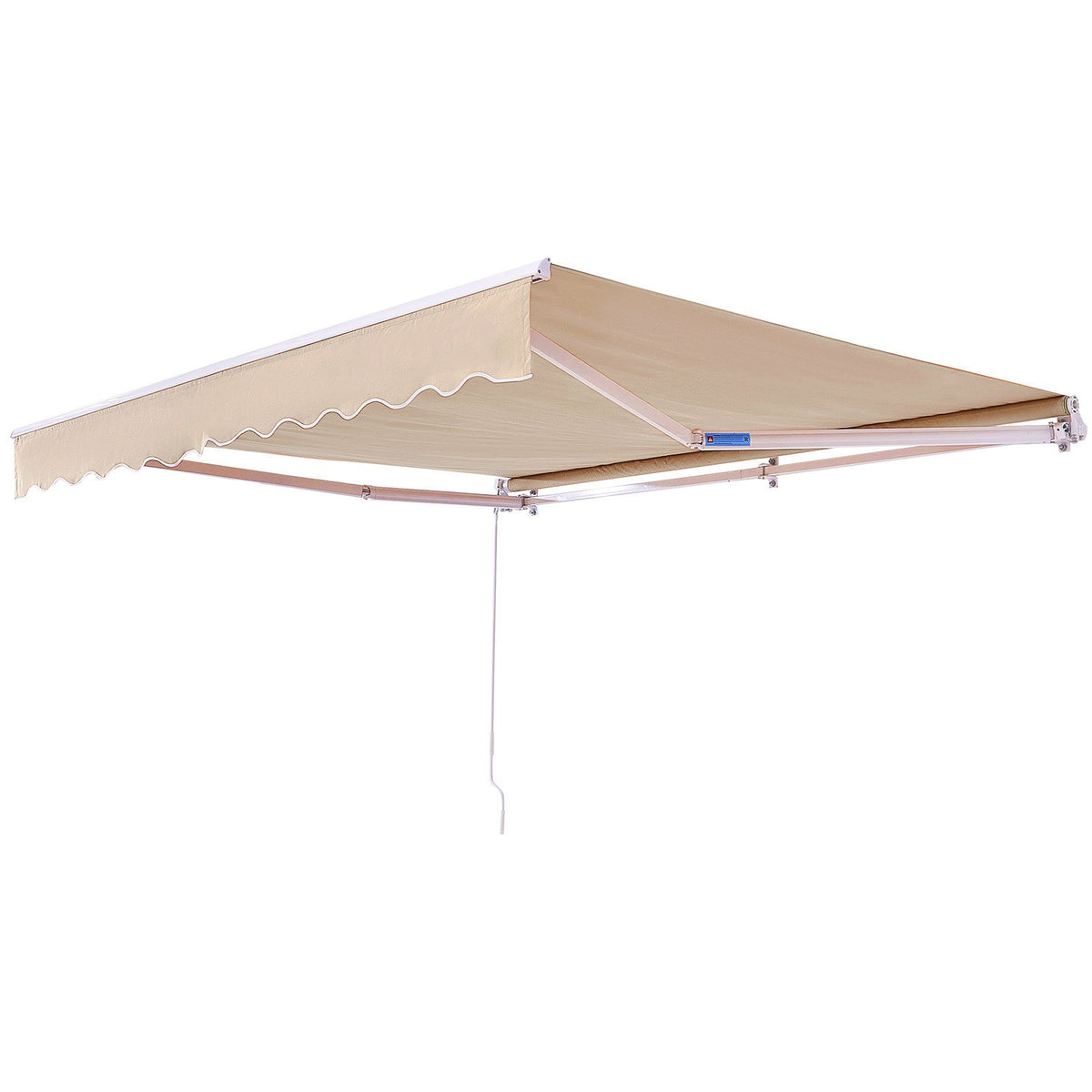 VEVOR Manual Retractable Awning, 12 x 10 ft Outdoor Patio Awning Retractable Sun Shade, Water-Resistant Polyester Patio Door Window Awning Sunshade Shelter with Crank Handle for Backyard, Balcony
