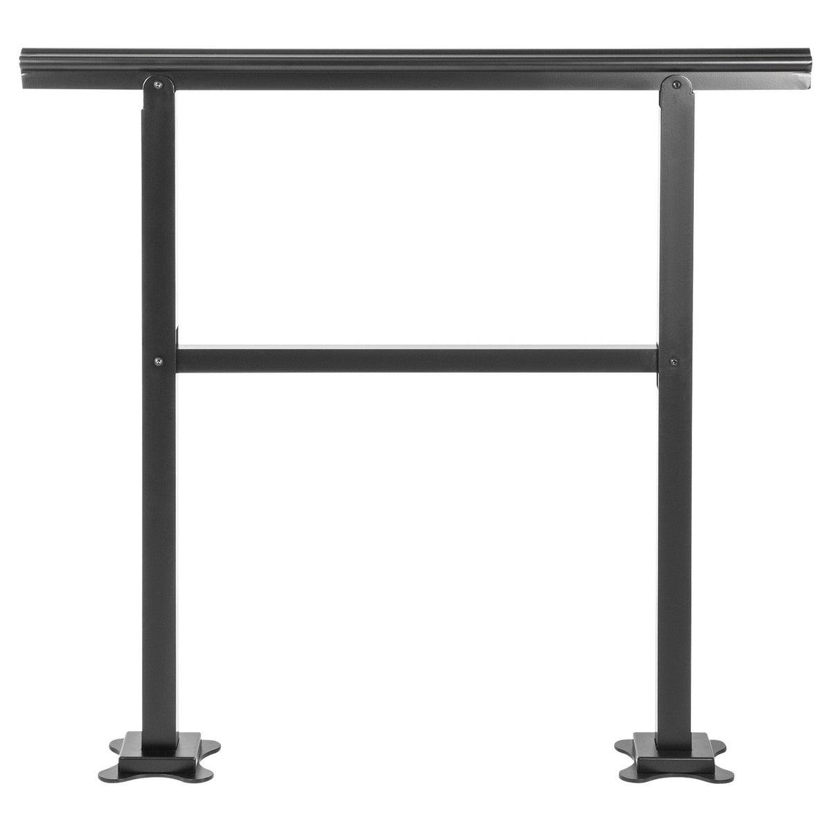 VEVOR Outdoor Handrail 165LBS Load Handrail Outdoor Stairs Aluminum Stair Handrail 36 x 35\" Outdoor Stair Railing Transitional Range from 0 to 30° Staircase Handrail Fits 2-3 Steps with Screw Kit