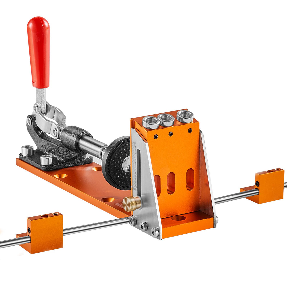 VEVOR Pocket Hole Jig Kit, 34 Pcs Pocket Hole Jig System with 11" C-clamp, Fixture, Step Drills, Wrenches, Drill Stop Rings, Square Drive Bits, Toolbox, Adjustable, for DIY Carpentry Projects