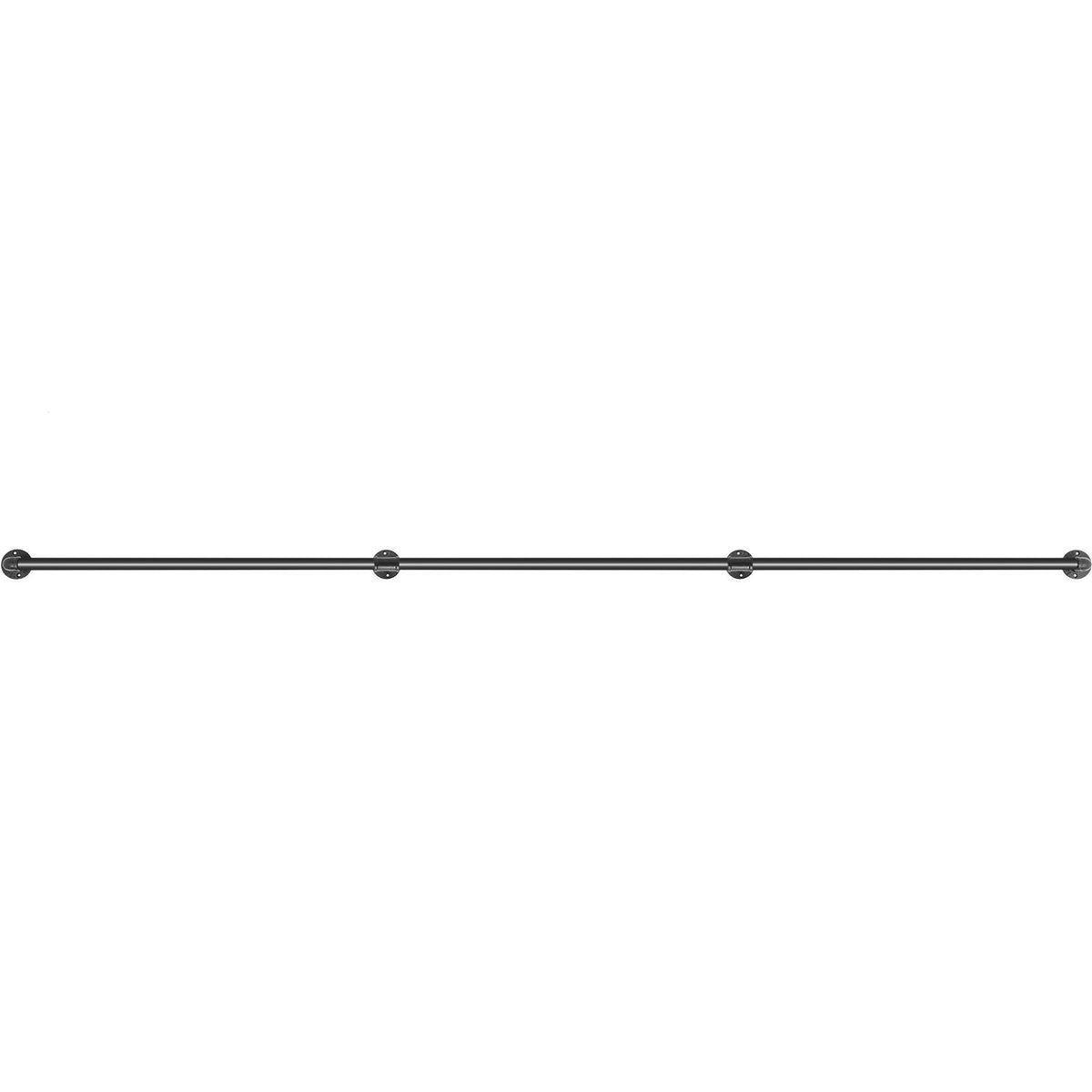 VEVOR Pipe Stair Handrail, 9FT Staircase Handrail, 440LBS Load Capacity Carbon Steel Pipe Handrail, Industrial Pipe Handrail with Wall Mount Support, Round Corner Wall Handrailings for Indoor, Outdoor