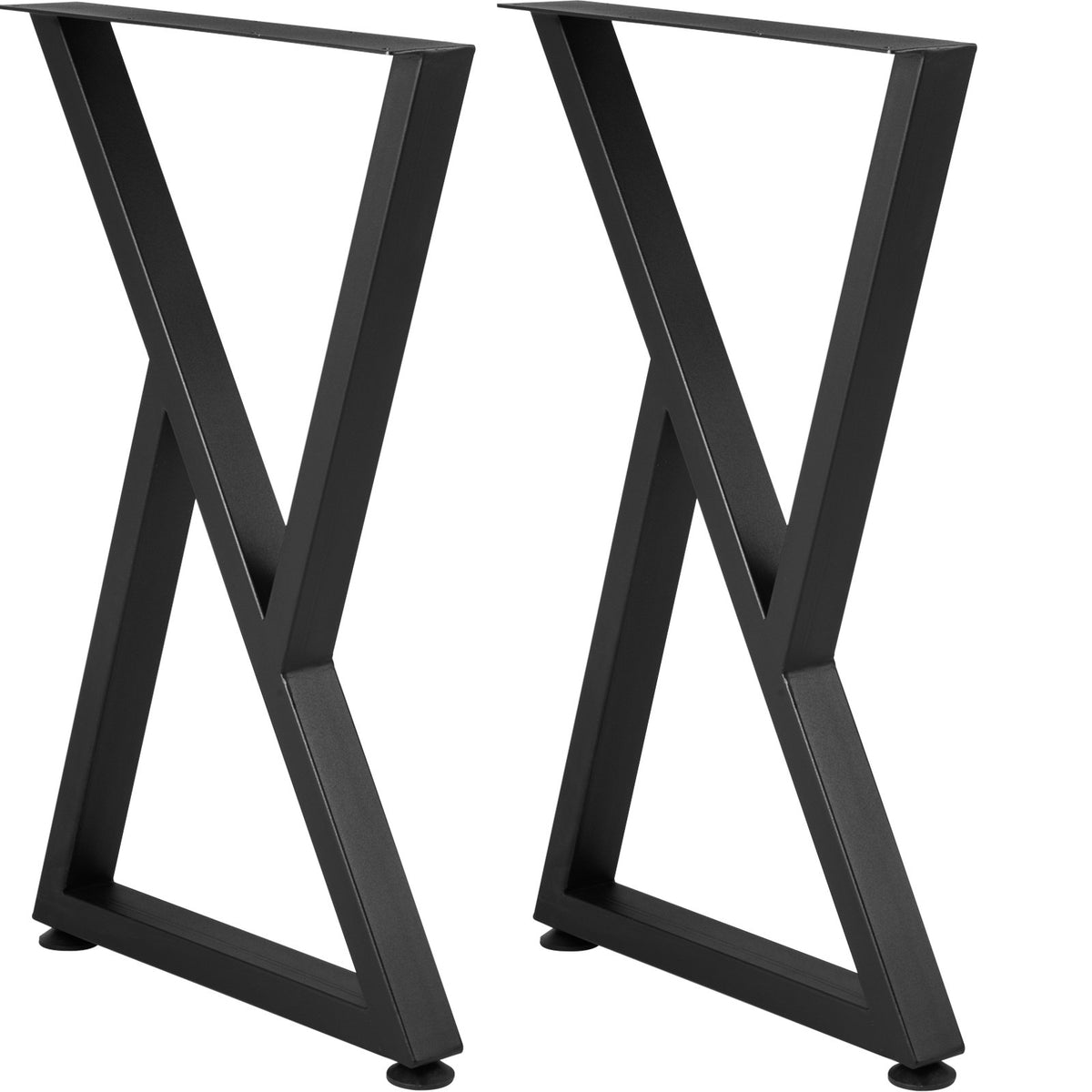 VEVOR Metal Table Legs, 28x18 inch Desk Legs, Set of 2, Heavy Duty Bench Legs, Z Shape Metal Furniture Legs, Wrought Iron Coffee Table Legs, Home DIY for Dining Table with Rubber Floor Protectors, Mat