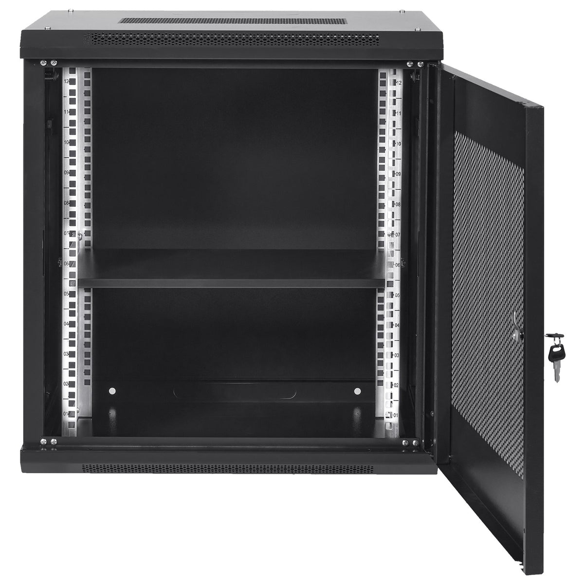 VEVOR 12U Wall Mount Server Cabinet, 15.5'' Depth, Network Rack Enclosure, Supports up to 200 lbs, Secure Locking System, Ideal for IT Hardware, Audio/Video Components