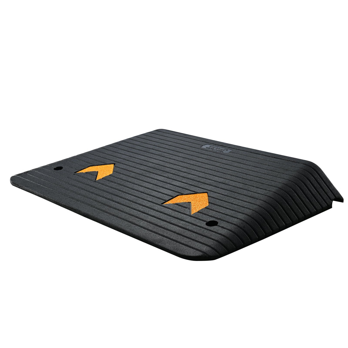 VEVOR Upgraded Rubber Threshold Ramp, 4" Rise Door Ramp with 1 Channel, Natural Rubber Car Ramp with Non-Slip Textured Surface, 33069 lbs Load Capacity Curb Ramp for Wheelchair and Scooter