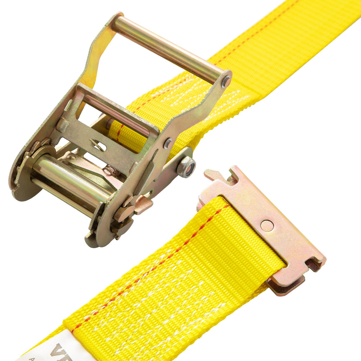 VEVOR E Track Ratchet Strap, 18PCS 2\" x 15\' E-Track Straps 4400 LBS Breaking Strength, with Polyester Webbing & Spring Fitting & Ratchets, Durable Tie-Downs for Motorcycles, Tire, Trailer Loads