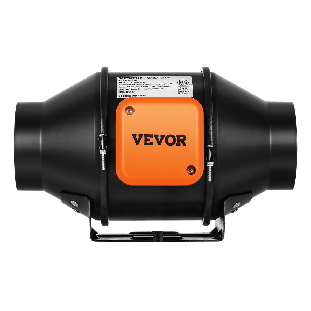 VEVOR Inline Duct Fan, 4-Inch 205 CFM Quiet EC-motor Ventilation Exhaust Fan, with Temperature Humidity Controller for Cooling Booster, Grow Tents, Hydroponics