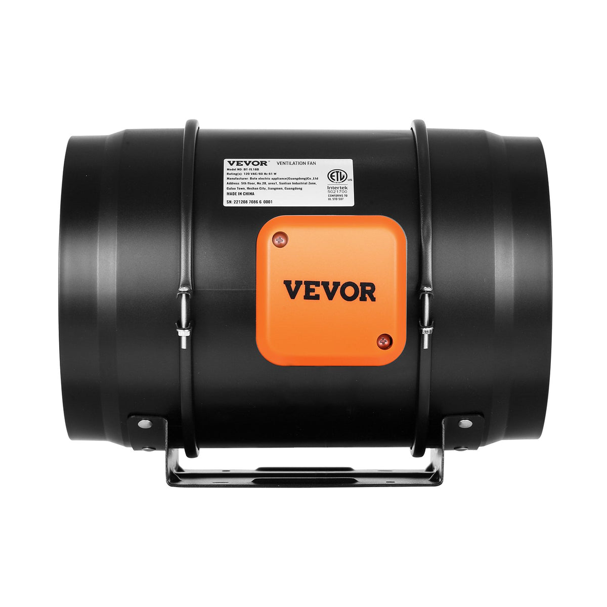 VEVOR Inline Duct Fan, 8-Inch 807 CFM with Temperature Humidity Controller, Quiet EC-motor Ventilation Exhaust Fan for Cooling Booster, Grow Tents, Hydroponics