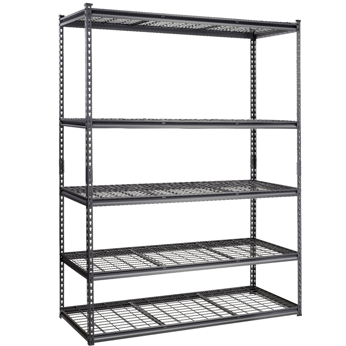 VEVOR Storage Shelving Unit, 5-Tier Adjustable, 2000 lbs Capacity, Heavy Duty Garage Shelves Metal Organizer Wire Rack, Black, 60" L x 24" W x 78" H for Kitchen Pantry Basement Bathroom Laundry Closet