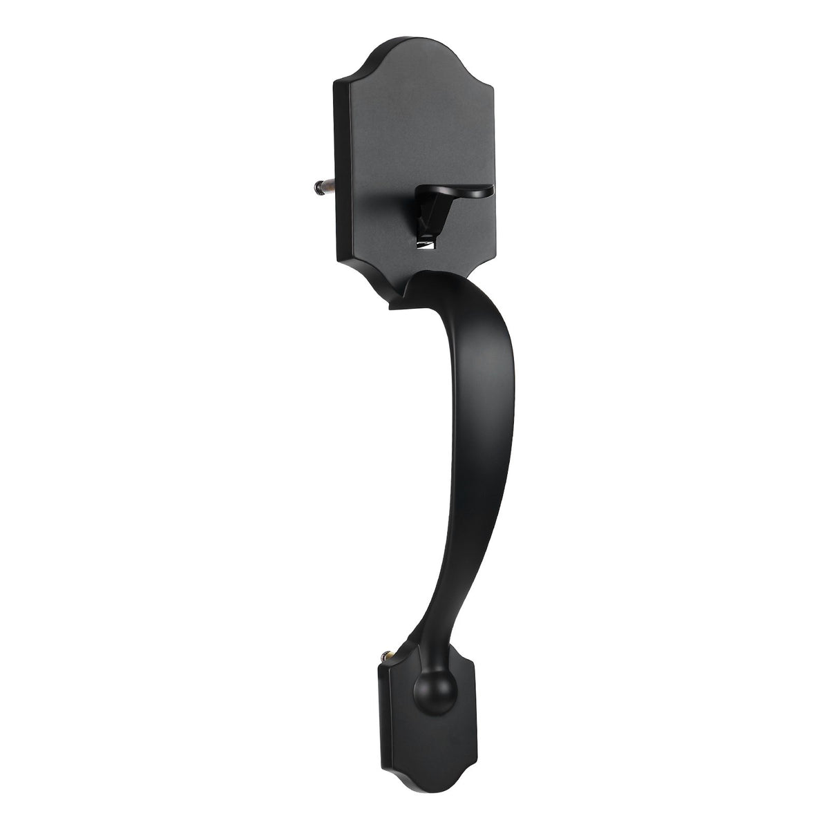 VEVOR Front Door Handle and Deadbolt Set, Matte Black Front Door Lock Set with Interior Knob, Adjustable Hole Spacing Single Cylinder Handleset, for Right and Left Handed Entrance and Front Door