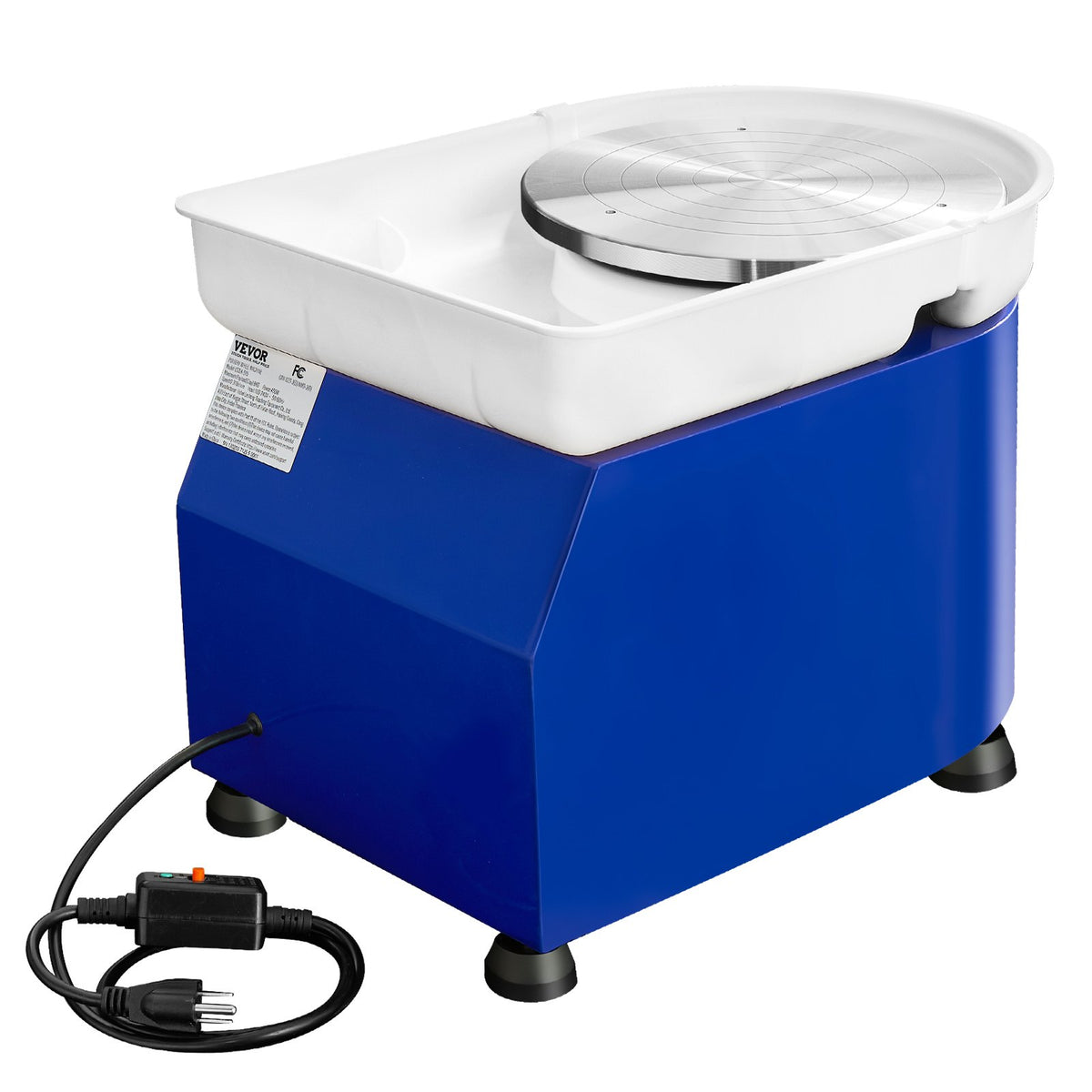 VEVOR Pottery Wheel, 450W, For Adults and Beginners, 11in Clay Wheel Machine, Adjustable 60-300RPM Speed Handle and Pedal, ABS Detachable Basin, Accessory Kit for Craft DIY, LCD Touch Screen, Blue