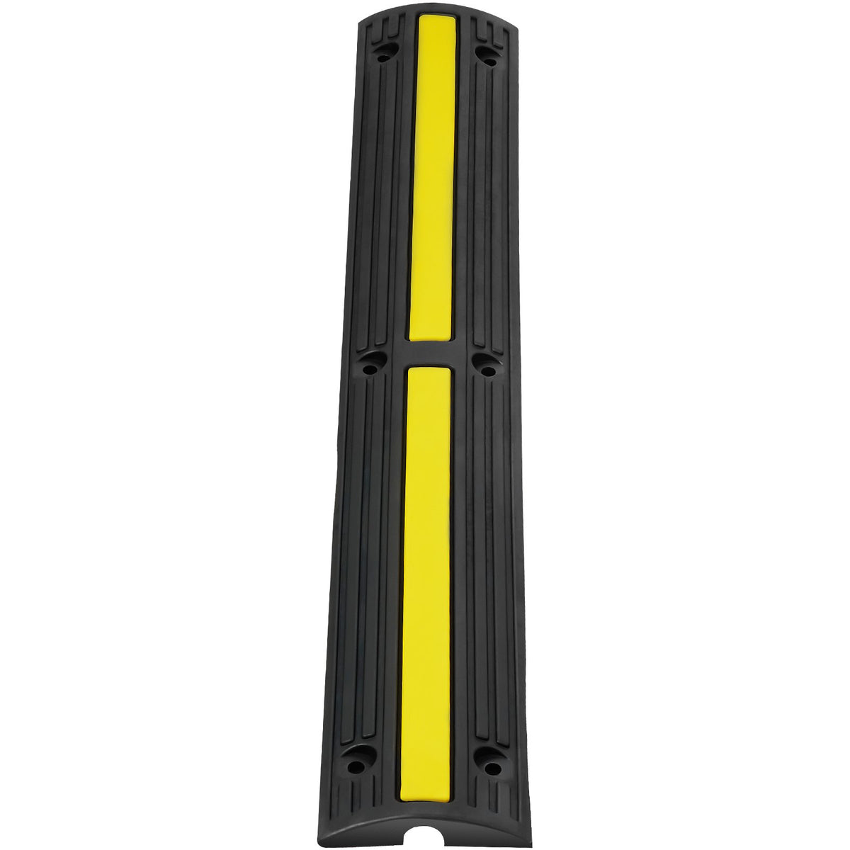 VEVOR 3.28 ft Cable Protector Ramp, 4 Pack of 1 Channel, 18000 lbs/axle Capacity Heavy Duty Rubber Speed Bumps, Floor Cord Cable Protector Wire Cover, for Residential Areas, Private Garages, Gardens