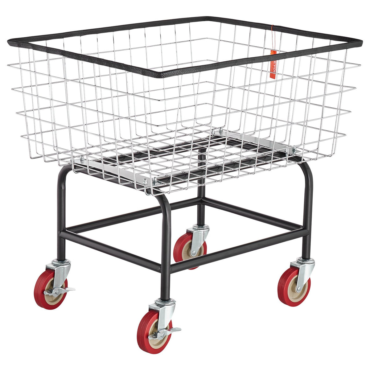 VEVOR Wire Laundry Cart, 2.8Bushel Wire Laundry Basket with Wheels, 26.7''x21.7''x26.4'' Commercial Wire Laundry Basket Cart, Steel Frame with Chrome Finish, 4" Casters, Wire Basket Cart for Laundry