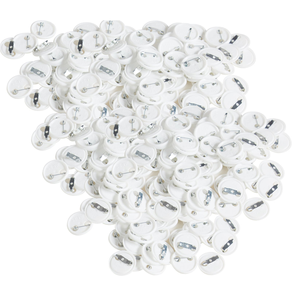 VEVOR 500 Sets 1 inch 25mm Pin Back Button Parts, DIY Round Button Badge Parts, Set Includes Metal Top, Plastic/Metal Button, Clear Film, and Blank Paper For Gifts Presents, Machine NOT Included