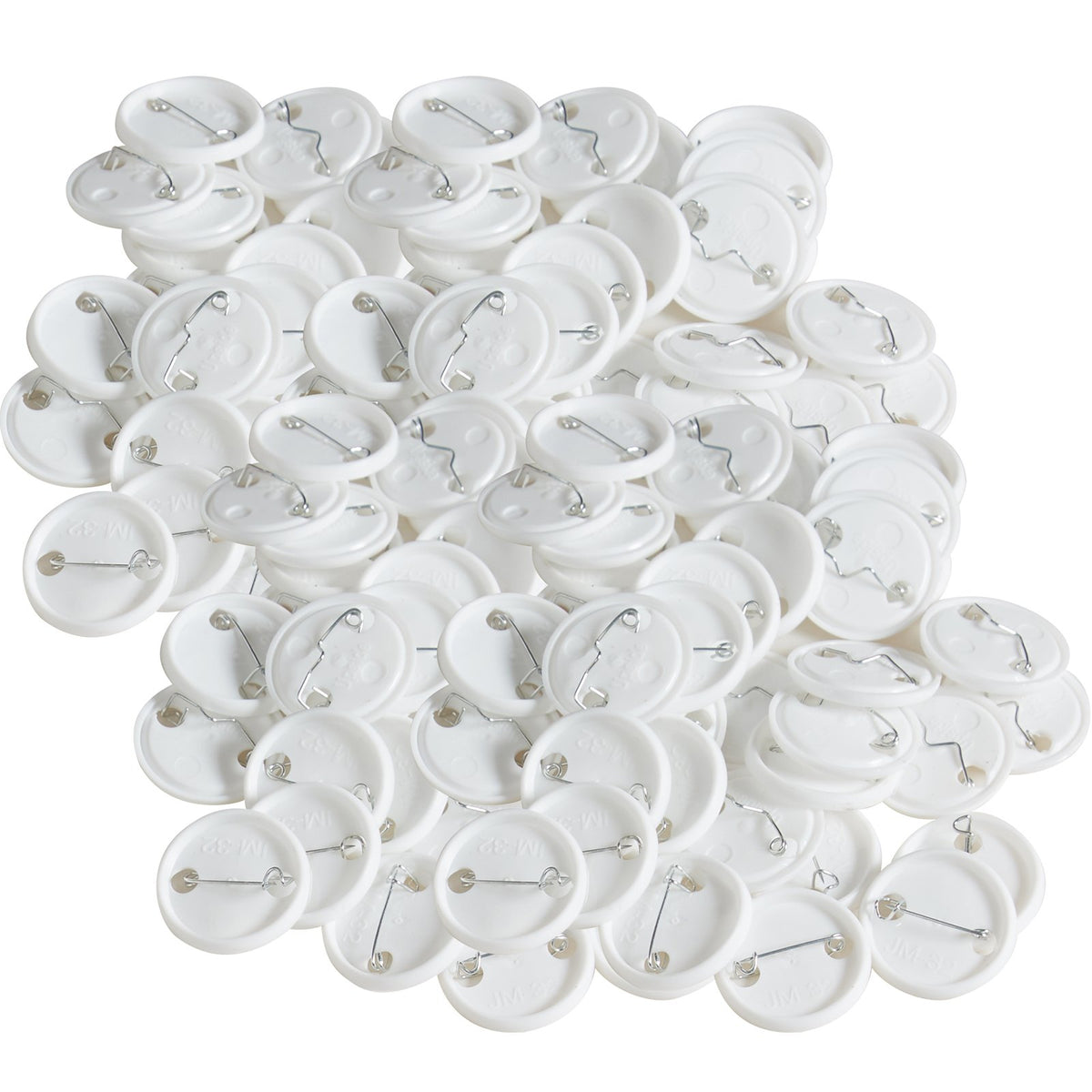 VEVOR 500 Sets 1.25 inch 32mm Pin Back Button Parts, DIY Round Button Badge Parts, Set Includes Metal Top, Plastic/Metal Button, Clear Film, and Blank Paper For Gifts Presents, Machine NOT Included