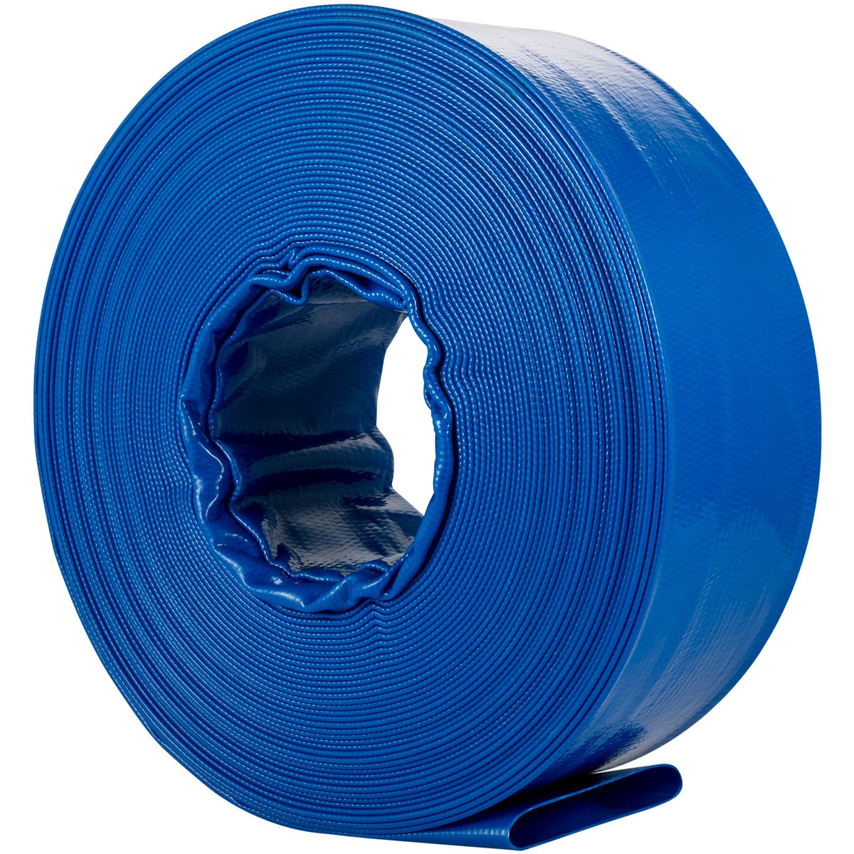 VEVOR Discharge Hose, 4\" x 105\', PVC Lay Flat Hose, Heavy Duty Backwash Drain Hose with Clamps, Weather-proof & Burst-proof, Ideal for Swimming Pool & Water Transfer, Blue