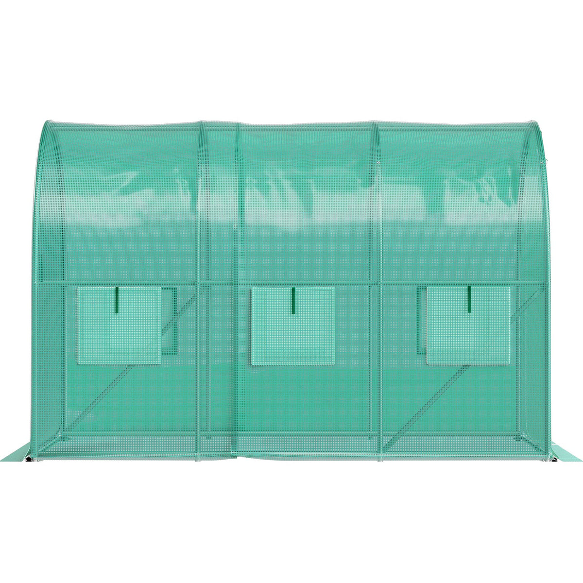 VEVOR Walk-in Tunnel Greenhouse, 9.8 x 6.6 x 6.6 ft Portable Plant Hot House with Galvanized Steel Hoops, 1 Top Beam, Diagonal Poles, Zippered Door & 6 Roll-up Windows, Green