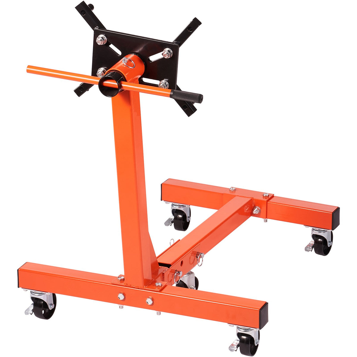 VEVOR Engine Stand, 1500 lbs (3/4 Ton) Rotating Engine Motor Stand with 360 Degree Adjustable Head, Cast Iron Folding Motor Hoist Dolly, 5-Caster, 4 Adjustable Arms, for Vehicle Maintenance