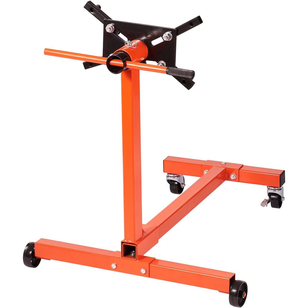 VEVOR Engine Stand, 750 lbs (3/8 Ton) Rotating Engine Motor Stand with 360 Degree Adjustable Head, Cast Iron Motor Hoist Dolly, 4-Caster, 4 Adjustable Arms, for Vehicle Maintenance, Auto Repair