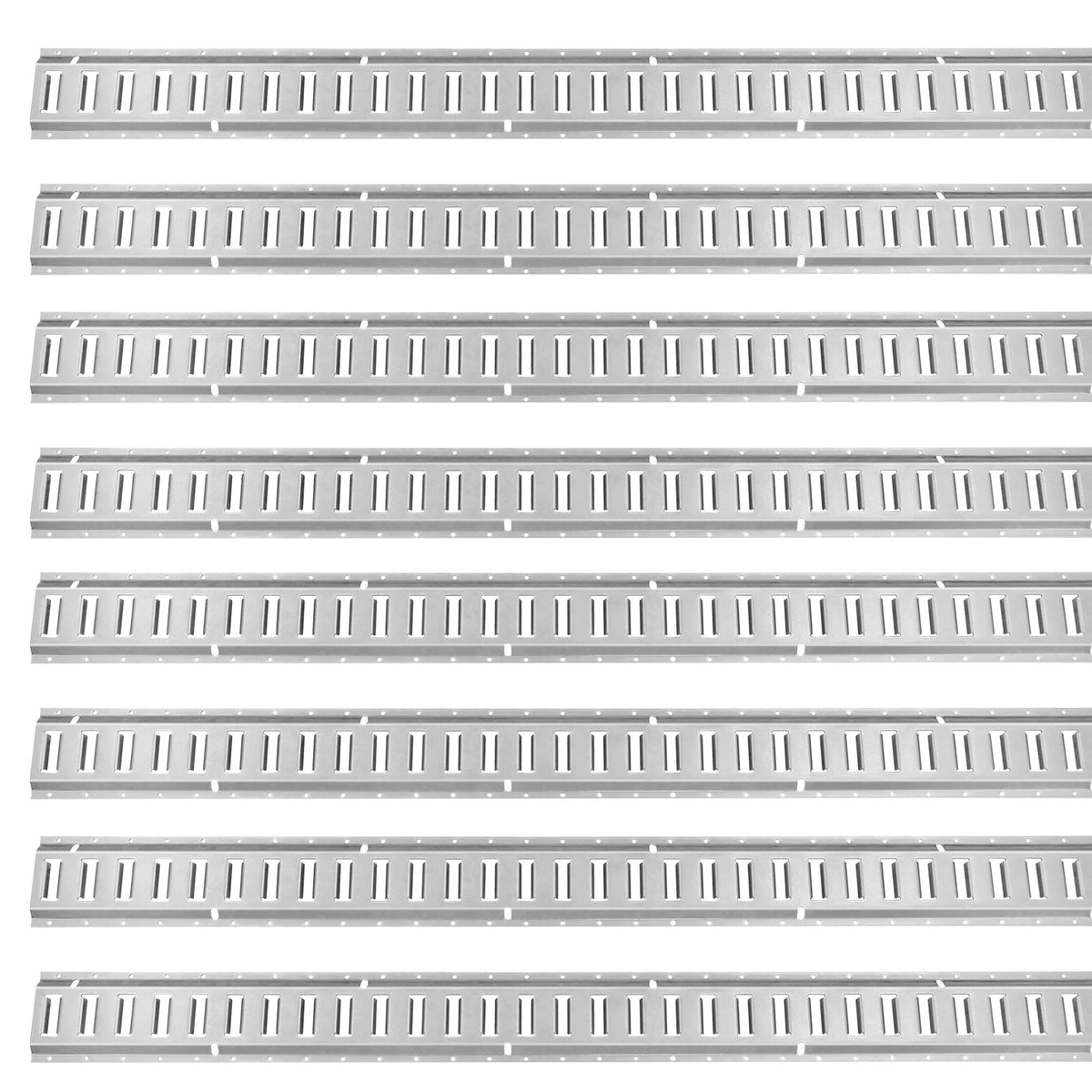 VEVOR E Track Tie-Down Rail Kit, 32PCS 5' E-Tracks Set Includes 8 Steel Rails & 8 O-Rings & 8 Tie-Offs with D-Ring & 8 End Caps, Trailer Securing Accessories for Cargo Motorcycles Bikes, 1500 lbs Load
