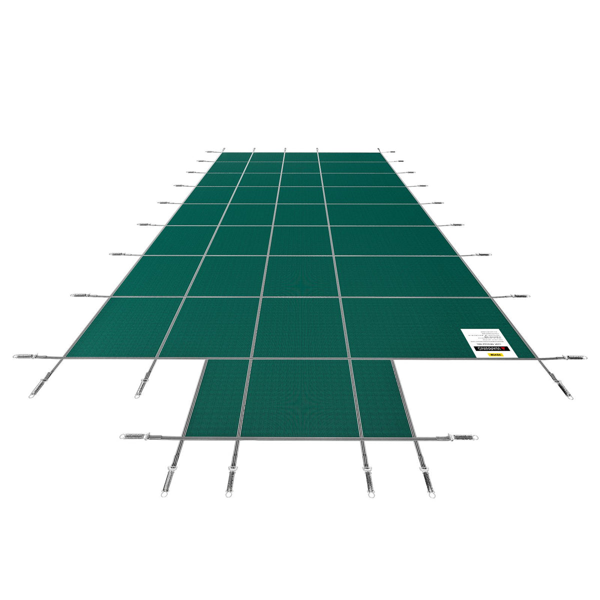 VEVOR Pool Safety Cover Fits 16x32ft Rectangle Inground Pools, Safety Pool Cover with 4x10ft Center End Step, Mesh Solid Pool Cover with Drainage Holes for Swimming Pool, Winter Safety Cover, Green