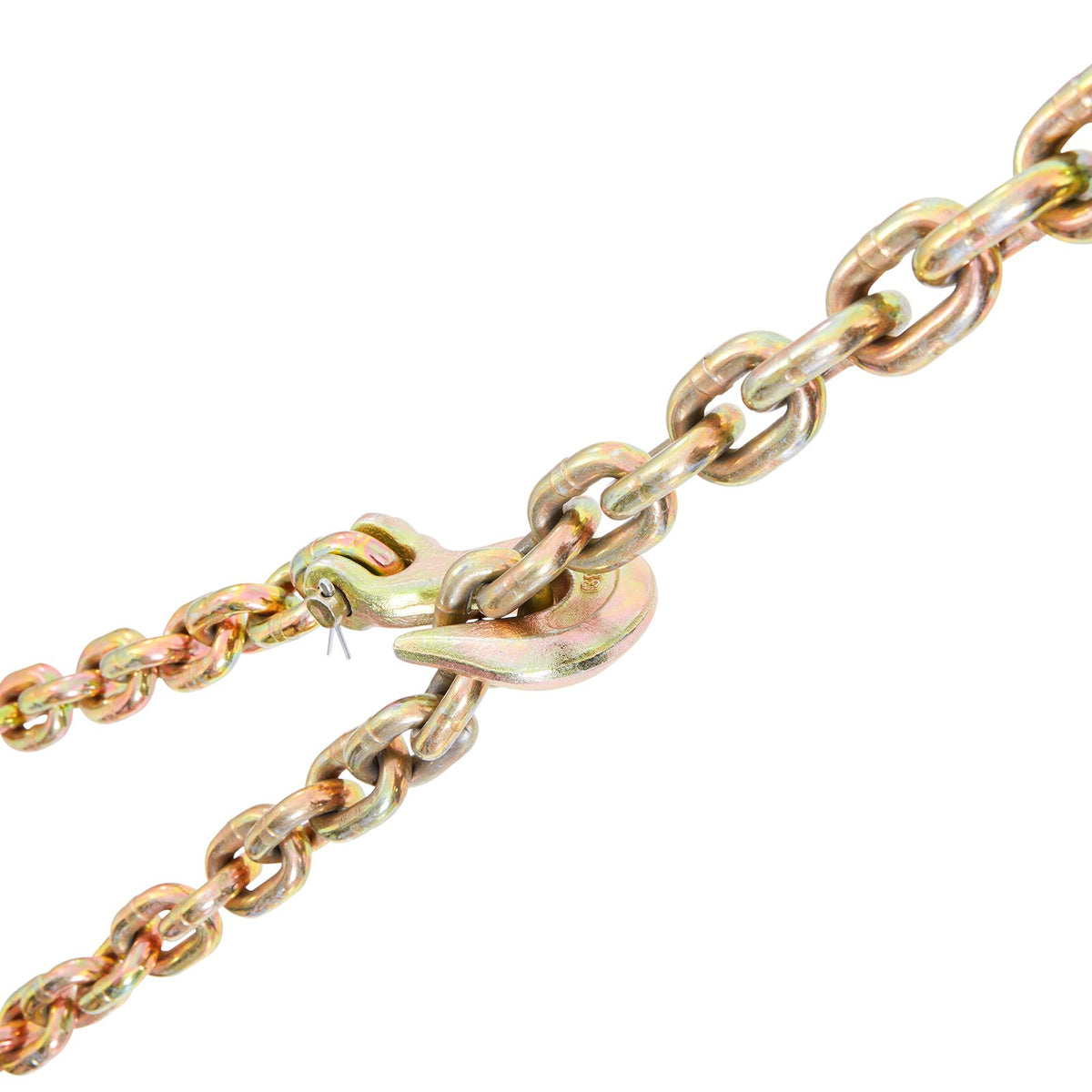 VEVOR Transport Binder Chain, 7100lbs Working Load Limit, 3/8''x20' G80 Tow Chain Tie Down with Grab Hooks, DOT Certified, Galvanized Coating Manganese Steel for Dock Factory Construction Site, 2 Pack