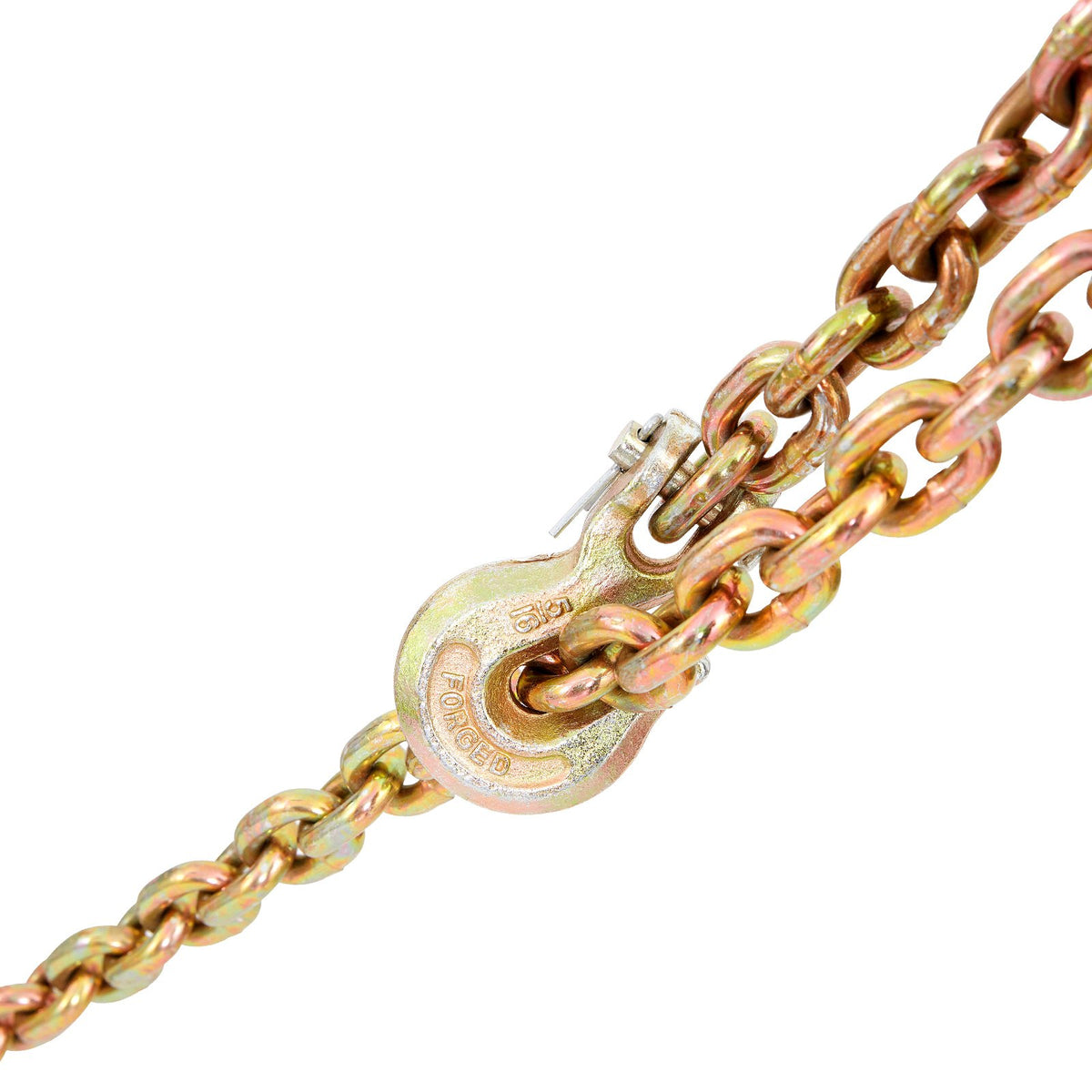 VEVOR Transport Binder Chain, 4900 lbs Working Load Limit, 5/16'' x 20' G80 Tow Chain Tie Down with Grab Hooks, DOT Certified, Galvanized Coating Manganese Steel for Dock Factory Construction Site
