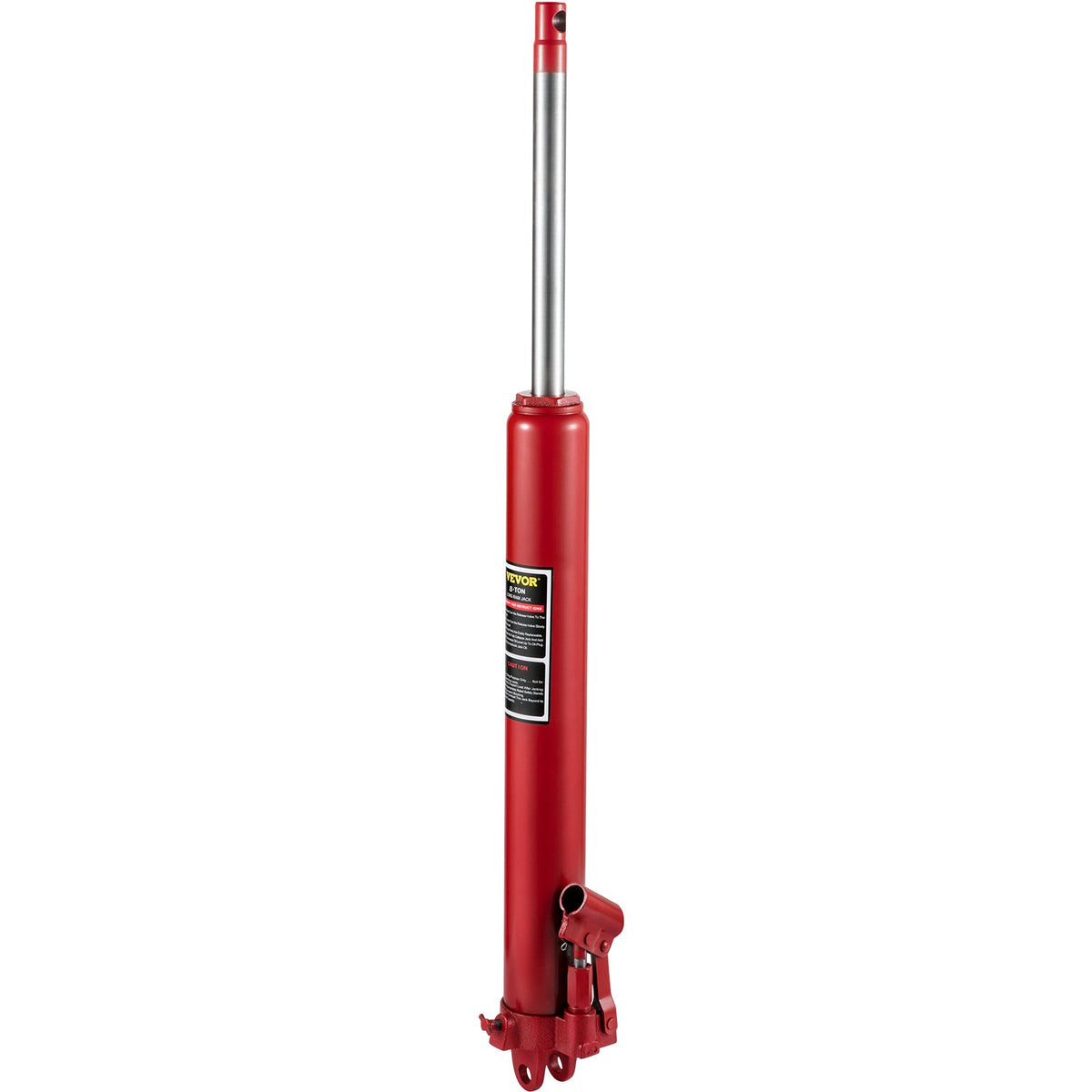 VEVOR Hydraulic Long Ram Jack, 8 Tons/17363 lbs Capacity, with Single Piston Pump and Clevis Base, Manual Cherry Picker with Handle, for Garage/Shop Cranes, Engine Lift Hoist, Red