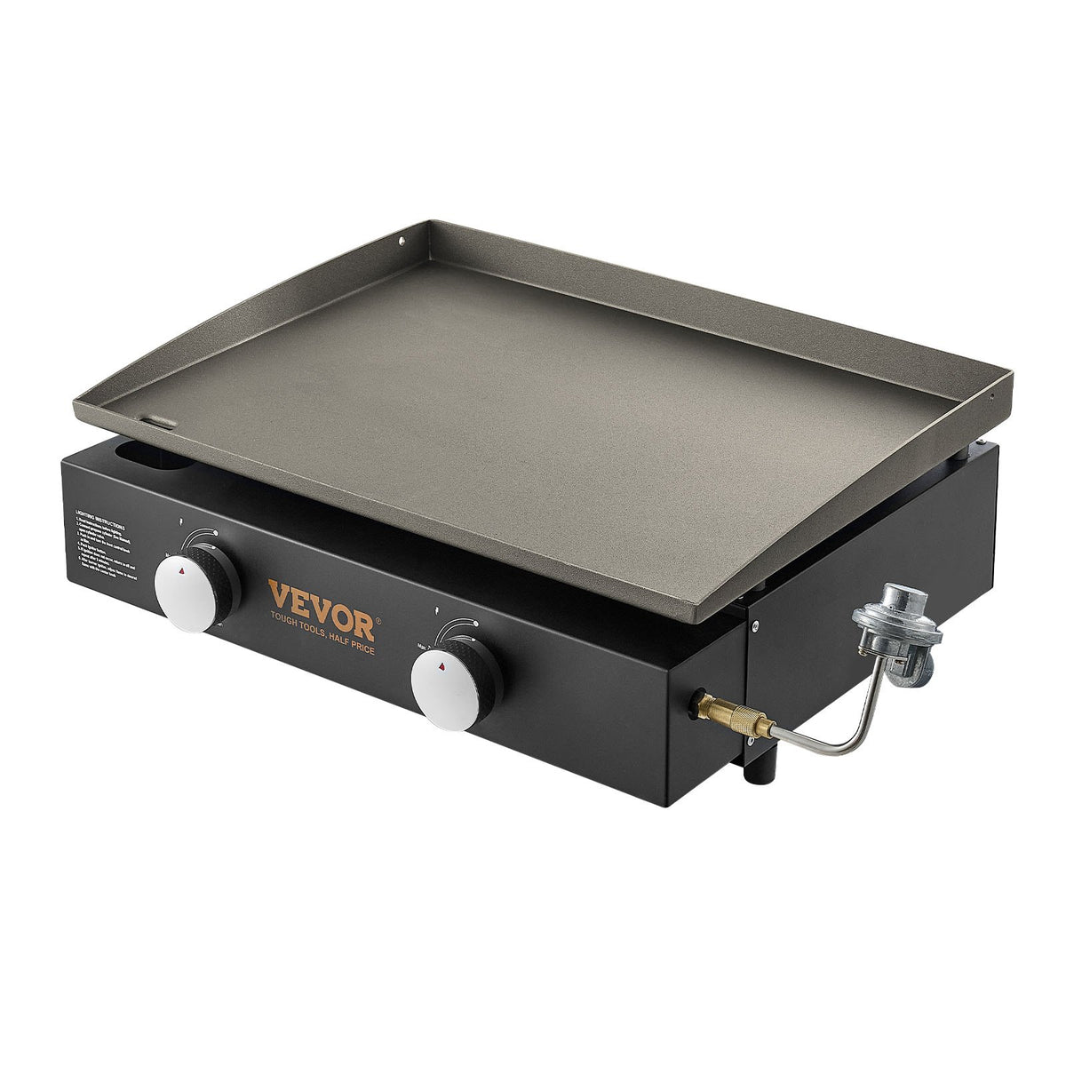 VEVOR Commercial Griddle, 22.4" Heavy Duty Manual Flat Top Griddle, Countertop Gas Grill with Non-Stick Cooking Plate, Countertop Gas Griddle, H-Shaped Burner Restaurant Portable Grill, 13,000 BTU