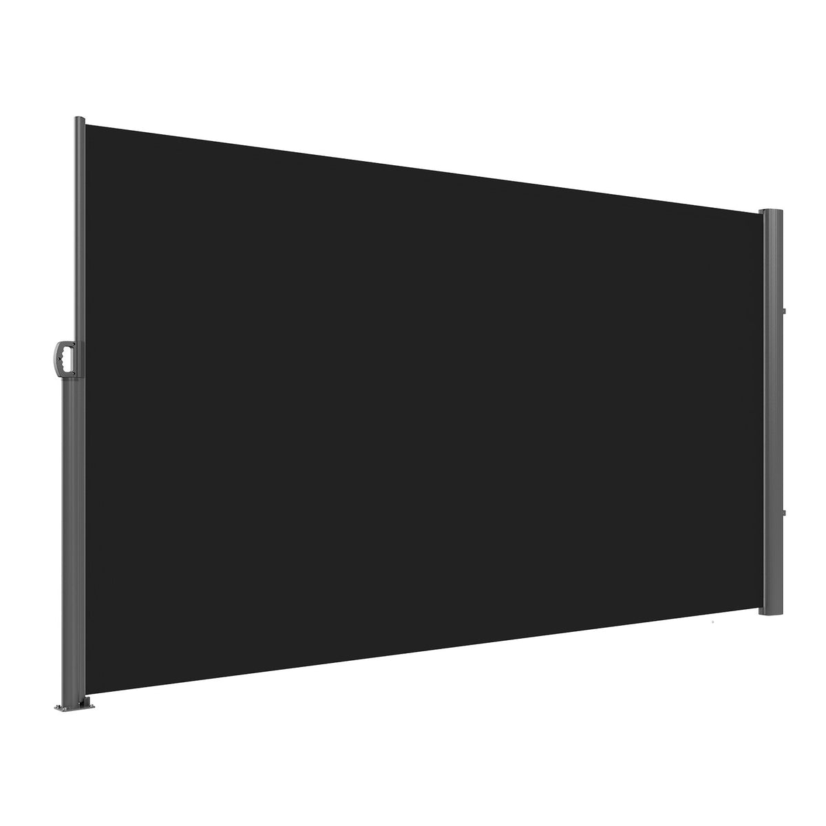 VEVOR Retractable Side Awning, 71''x 118'' Aluminum Outdoor Privacy Screen, 280g Polyester Water-proof Retractable Patio Screen, UV 30+ Room Divider Wind Screen for Patio, Backyard, Balcony, Black