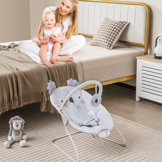Costway Infant Rocker Seat with Detachable Toy Bar for Babies