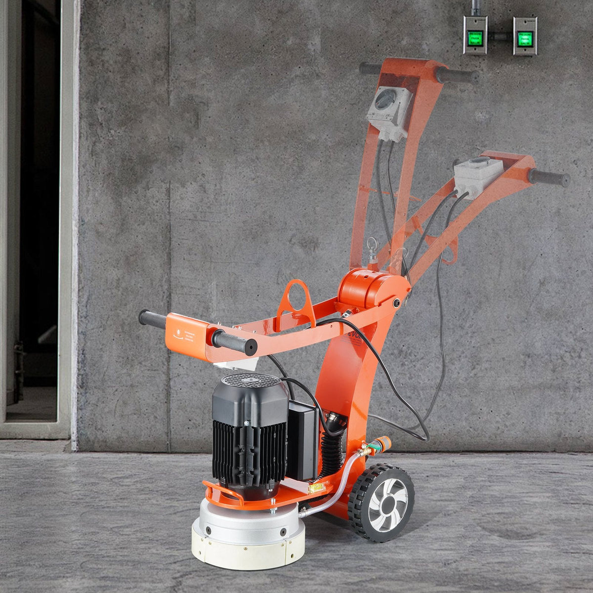 VEVOR Electric Concrete Floor Grinder 10" Walk-Behind Grinder 3.0HP Concrete Floor Polisher, 2200W Grinding Machine, 1430RPM Upgrade Brushless Motor Surfacing Grinder for Granite/Marble/Stones