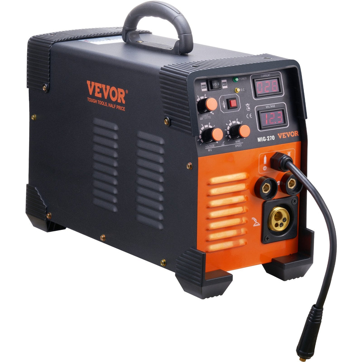 VEVOR MIG Welder, 3 in 1 Welder Welding Machine, 270 Amp MIG Lift TIG Arc Welder Lift TIG Welder Lift ARC Welder Digital Display Combo Welding Machine MMA Stick IGBT DC Inverter Welder
