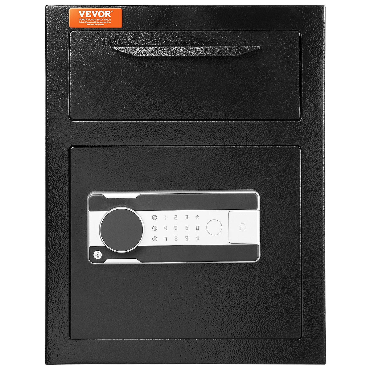 VEVOR 1.7 Cub Depository Safe, Deposit Safe with Drop Slot, Electronic Code Lock and 2 Emergency Keys, 350x300x450 mm Business Drop Slot Safe for Cash, Mail in Home, Hotel, Office