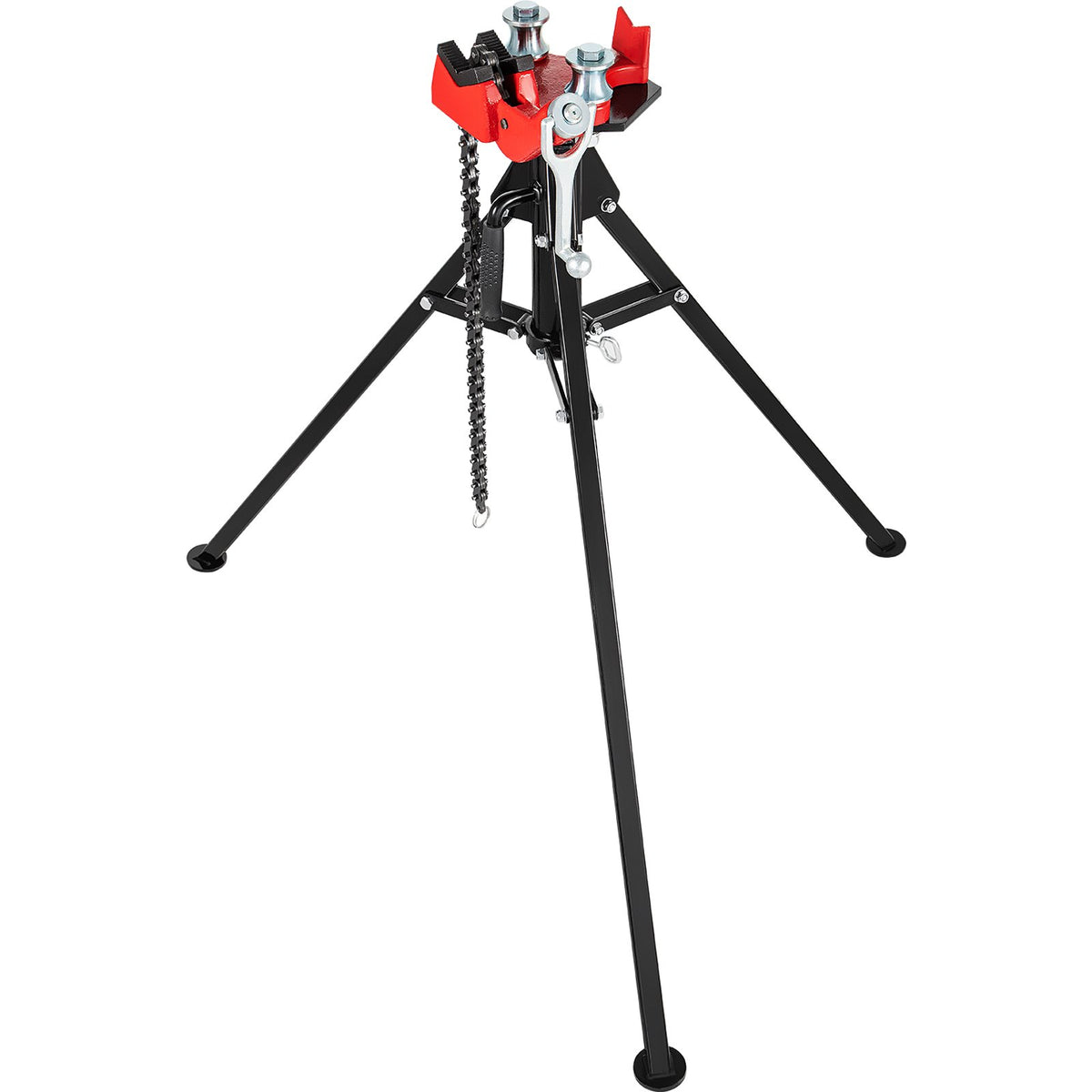 VEVOR Tripod Pipe Chain Vise, 1/8\"-5\" Pipe Capacity, 36.4“ Length Chain Vise Stand with Portable Folding Steel Legs, for Grabbing, Supporting and Bending Pipes in Factory, Workshop and Home