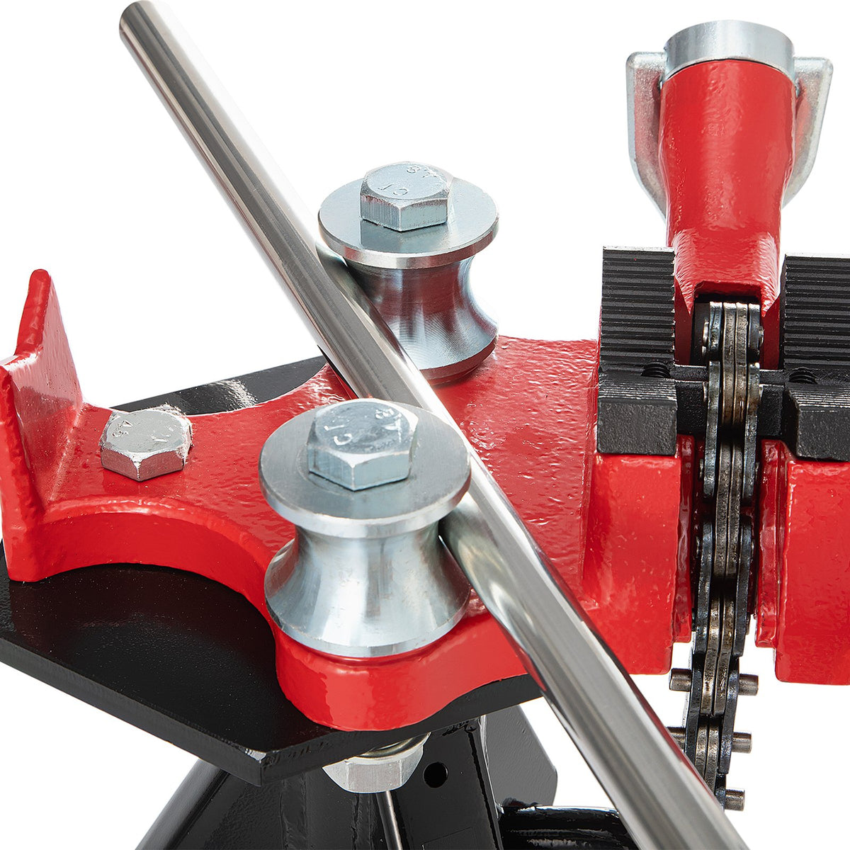 VEVOR Tripod Pipe Chain Vise, 1/8\"-5\" Pipe Capacity, 36.4“ Length Chain Vise Stand with Portable Folding Steel Legs, for Grabbing, Supporting and Bending Pipes in Factory, Workshop and Home