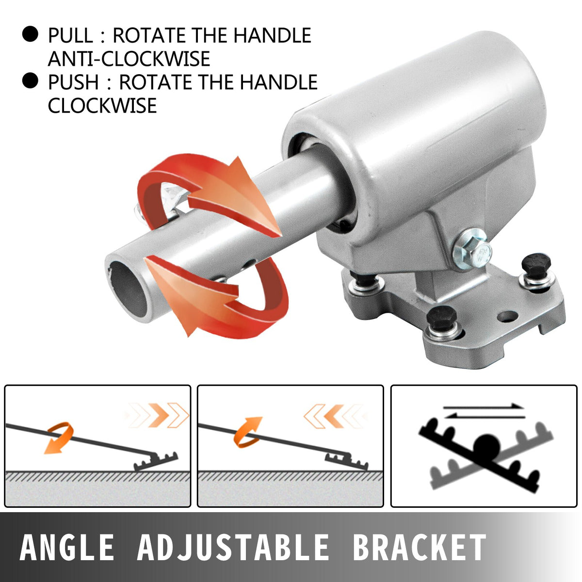 VEVOR Bull Float Magnesium Concrete Float 48 x 8\" Round End Concrete Float Tool Cement Tool Bull Concrete Kit Bull Float with 4 Float Handle Bull Float Bracket Concrete Tools Finishing Bull Float