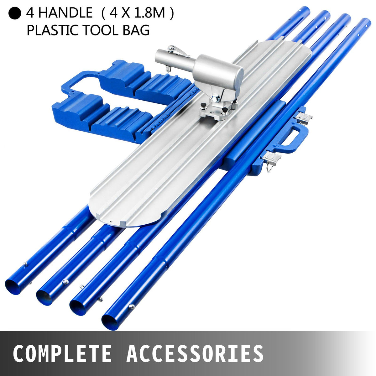 VEVOR Bull Float Magnesium Concrete Float 48 x 8\" Round End Concrete Float Tool Cement Tool Bull Concrete Kit Bull Float with 4 Float Handle Bull Float Bracket Concrete Tools Finishing Bull Float