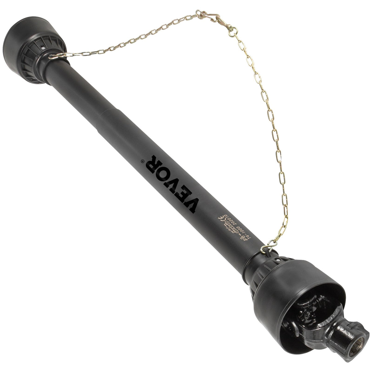 VEVOR PTO Shaft 1 3/8\" PTO Drive Shaft, 6 Spline End Round End PTO Driveline Shaft, Series 4 Tractor PTO Shaft, 39\"-55\" Brush Hog PTO Shaft, Black PTO Shaft for Bush Hog/Finish Mower/Rotary Cutter
