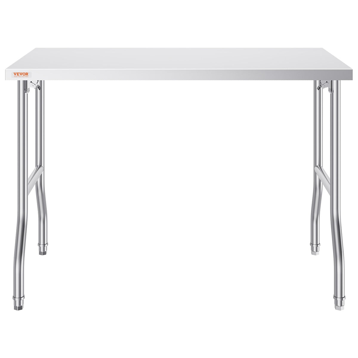 VEVOR Folding Commercial Prep Table, 48 x 24 Inch Commercial Worktable Workstation, Heavy-duty Stainless Steel Folding Table with 300 lbs Load, Kitchen Work Table, for Home Kitchen Restaurant Garage