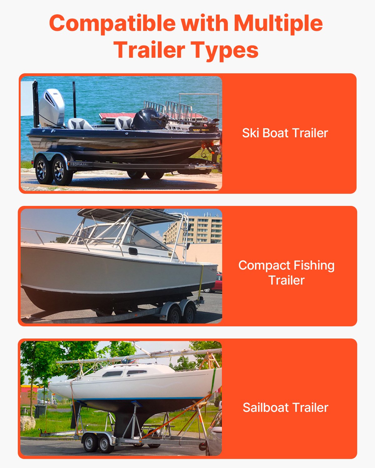 VEVOR Boat Trailer Guide, 48″ Adjustable Design Trailer Guide Poles, 2PCS High-Hardness Steel Trailer Guide-Ons, Trailer Guides with PVC Pipes, for Ski Boat, Fishing Boat or Sailboat Trailer
