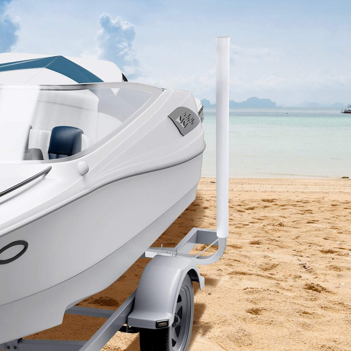 VEVOR Boat Trailer Guide, 48″ Adjustable Design Trailer Guide Poles, 2PCS High-Hardness Steel Trailer Guide-Ons, Trailer Guides with PVC Pipes, for Ski Boat, Fishing Boat or Sailboat Trailer