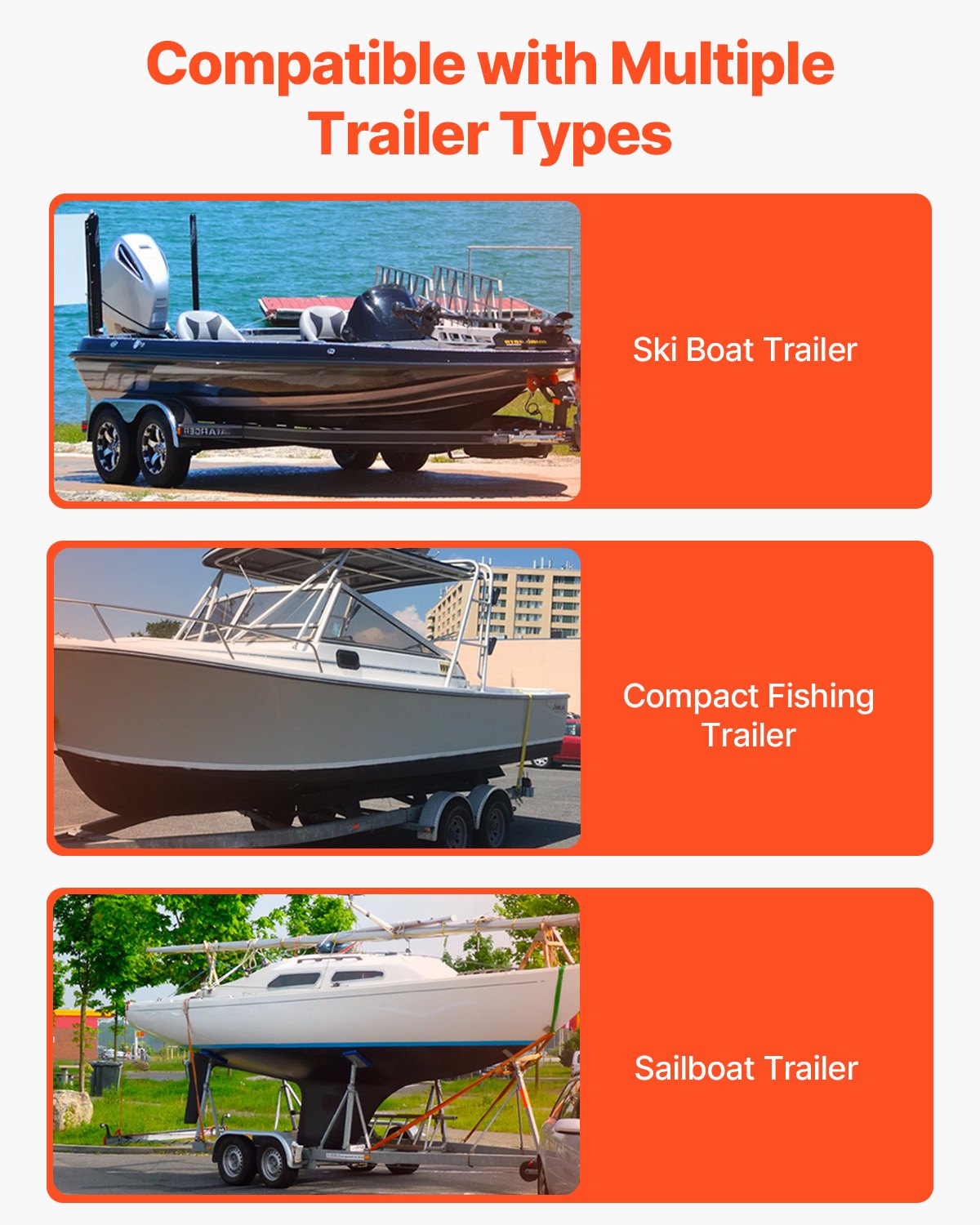 VEVOR Boat Trailer Guide, 60″ Adjustable Design Trailer Guide Poles, 2PCS High-Hardness Steel Trailer Guide-Ons, Trailer Guides with PVC Pipes, for Ski Boat, Fishing Boat or Sailboat Trailer