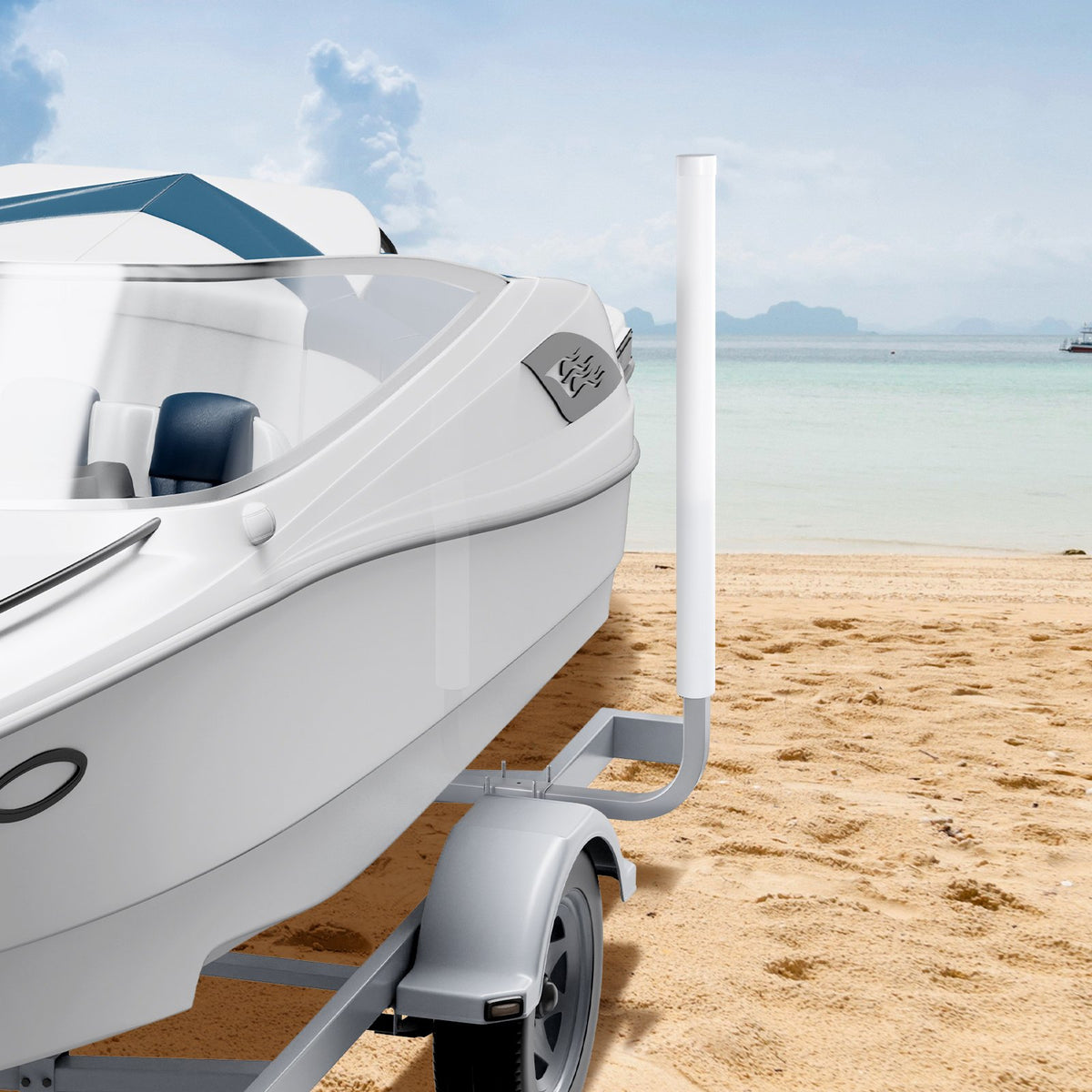 VEVOR Boat Trailer Guide, 60″ Adjustable Design Trailer Guide Poles, 2PCS High-Hardness Steel Trailer Guide-Ons, Trailer Guides with PVC Pipes, for Ski Boat, Fishing Boat or Sailboat Trailer