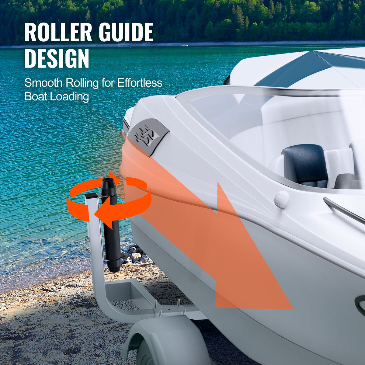 VEVOR Marine Trailer Guide Set, 20.5” Flexibly Adjustable Poles, Pair of Steel Anti-Rust Guides, Durable Roller Support for Ski, Fishing, or Sailboat Trailers 2024