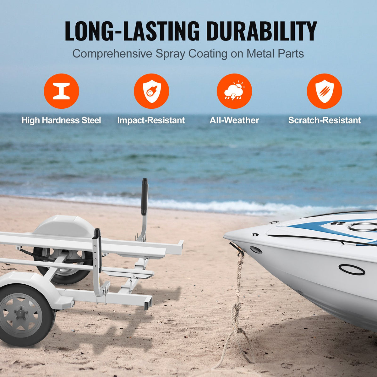 VEVOR Marine Trailer Guide Set, 20.5” Flexibly Adjustable Poles, Pair of Steel Anti-Rust Guides, Durable Roller Support for Ski, Fishing, or Sailboat Trailers 2024