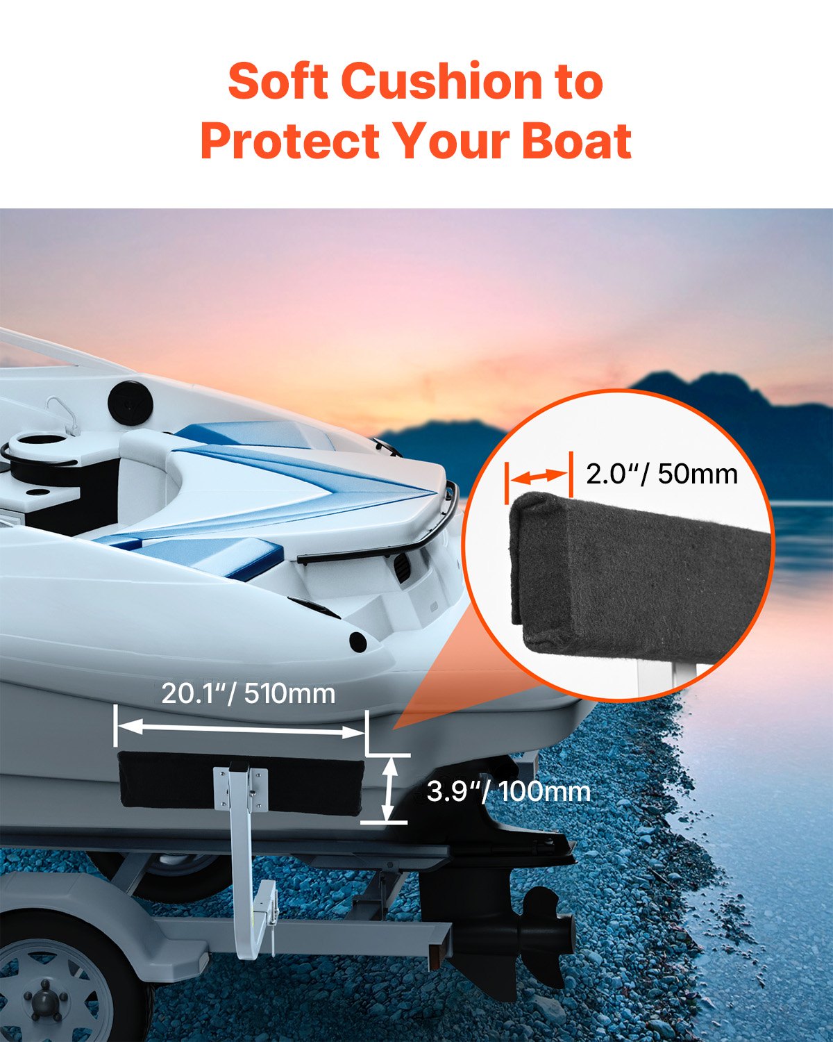 VEVOR Boat Trailer Guide, 2PCS Adjustable Short Bunk Guide-Ons, Hardened Steel Trailer Guide Poles with Soft Cushion, Heavy Duty Roller Guide Design, for Ski Boat, Fishing Boat or Sailboat Trailer