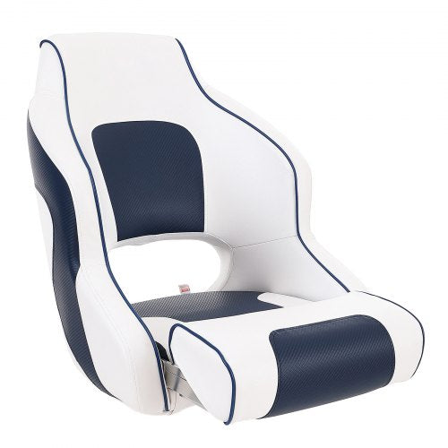 VEVOR Captain Bucket Seat Boat Seat, Flip Up Boat Seat, with Thickened Sponge Padding, Flip-up Bolster Boat Captain Chair for