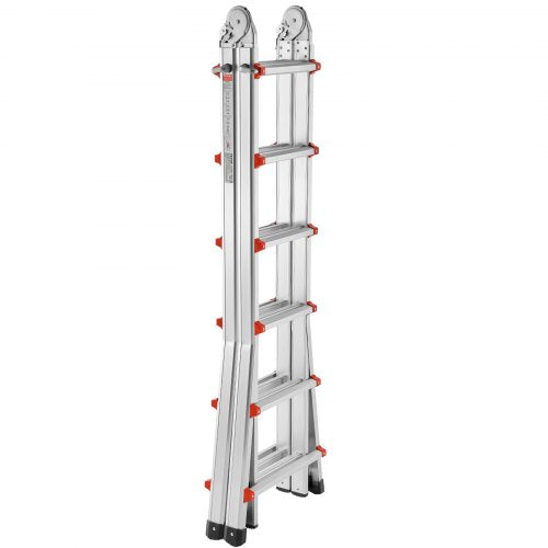 VEVOR Telescoping Ladder A Frame, 20.5 FT Compact Aluminum Extension Ladder, Multi-Function Portable Collapsible RV Ladder, T