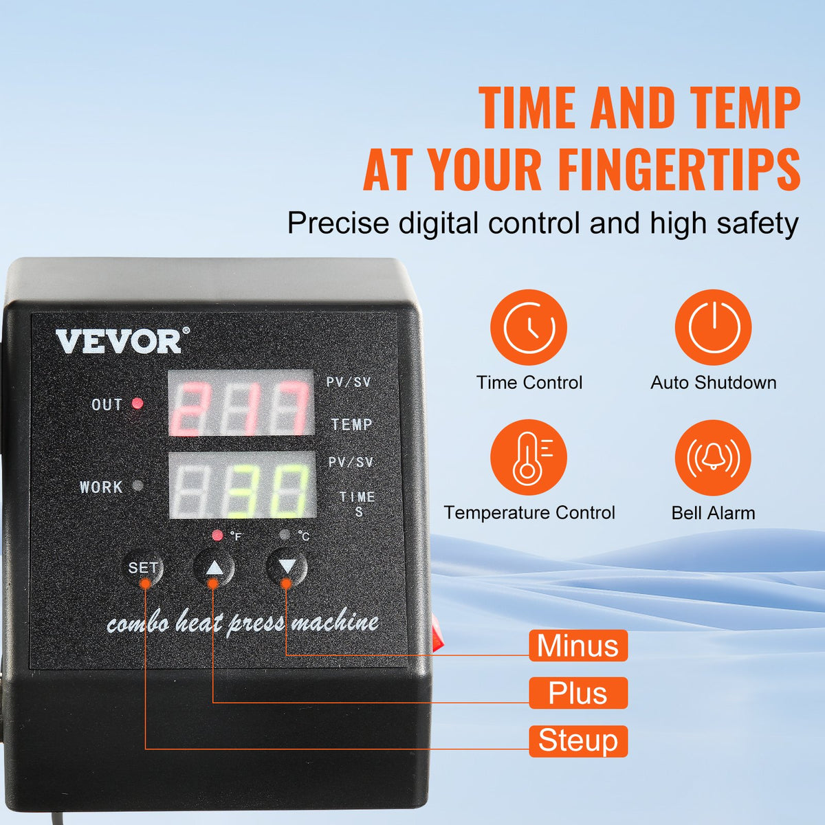 VEVOR Heat Press Machine, 8 in 1 Combo Digital Multifunctional Sublimation Heat Transfer Machine 12x15 inch,  360 Degree Rotation Swing Away for Printing T Shirts Mug Cap Hat Plate